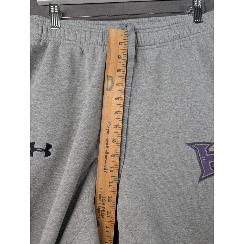 Under Armour Mens Gray Loose Fit Fleece Sweatpants Large Logo 7586 - Picture 4 of 7